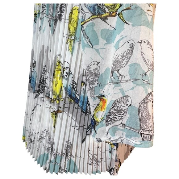 Womens English Laundry Blouse Top Bird Print Knife Pleats 3/4 Sleeve Size? Shirt - Picture 5 of 10